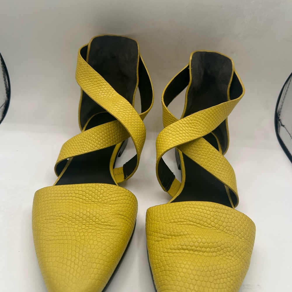 Alexander Wang Yellow Flats with Crisscross Straps
